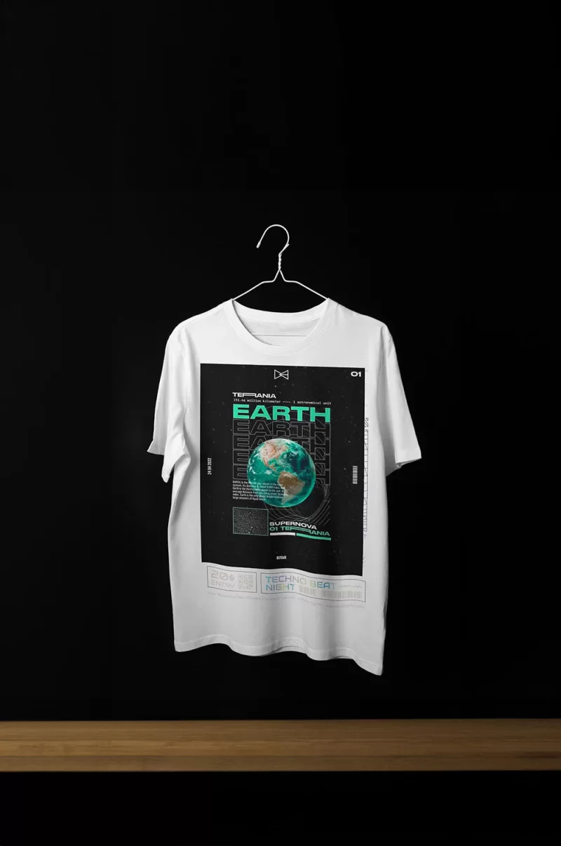 EARTH Beyaz Tişört